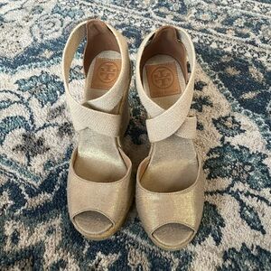 Tory Burch metallic wedges in size 9.